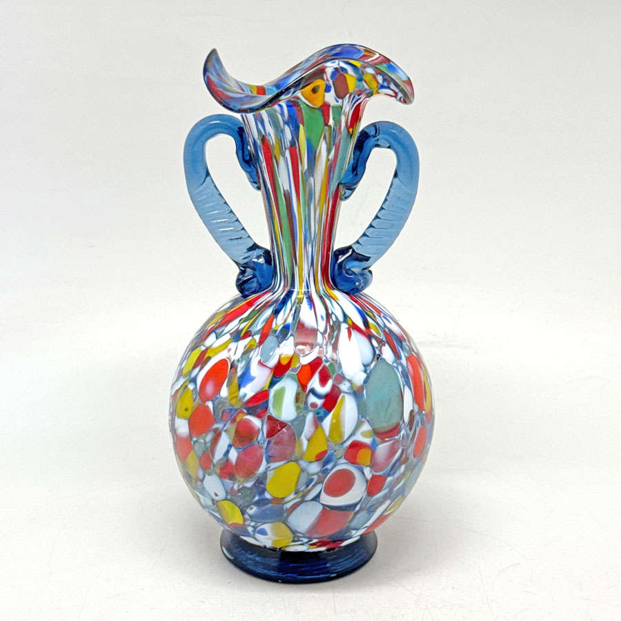 Murano Millefiori Patchwork Vase 20th 19.5cm