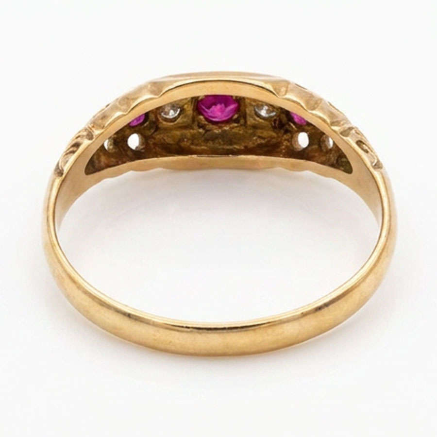 18ct Edwardian Gold Ruby and Diamond Ring
