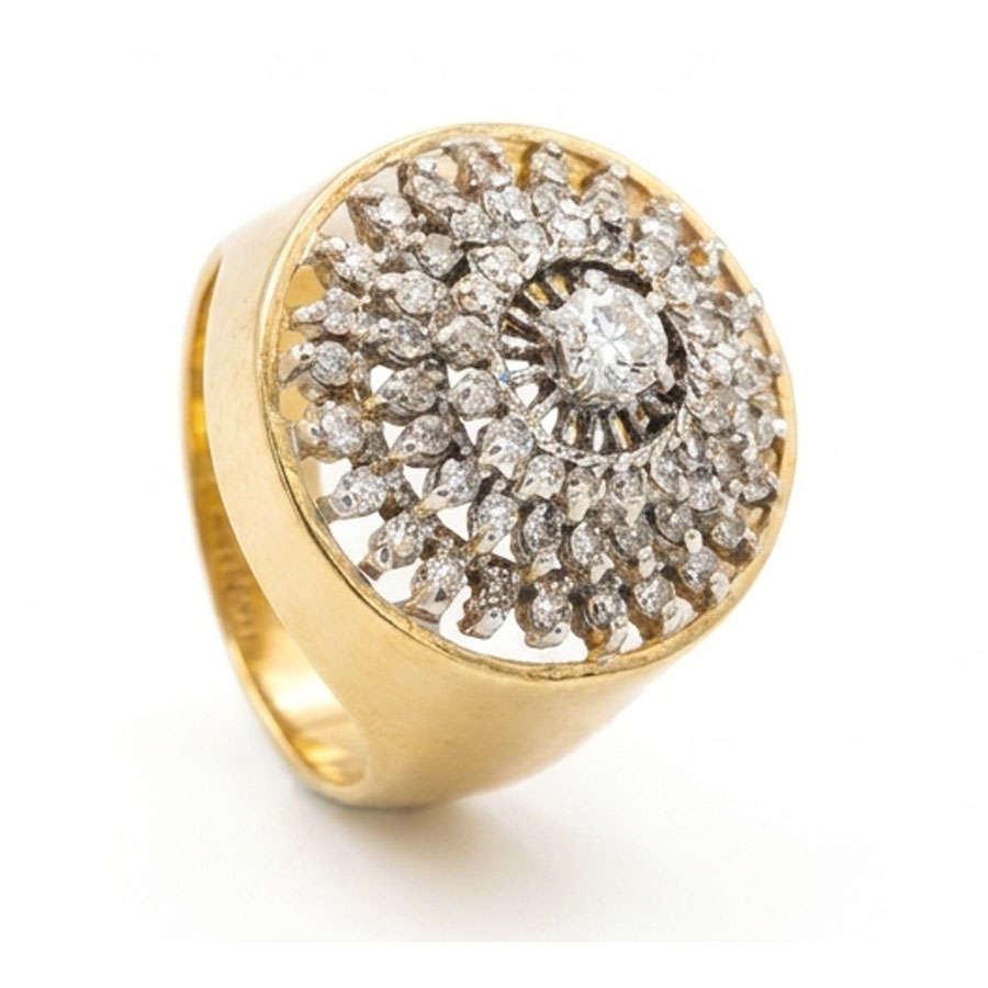 18ct Gold Diamond Cluster Cocktail Ring