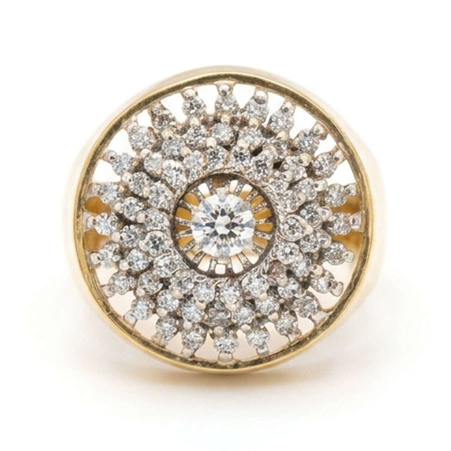 18ct Gold Diamond Cluster Cocktail Ring