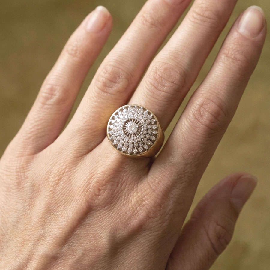 18ct Gold Diamond Cluster Cocktail Ring