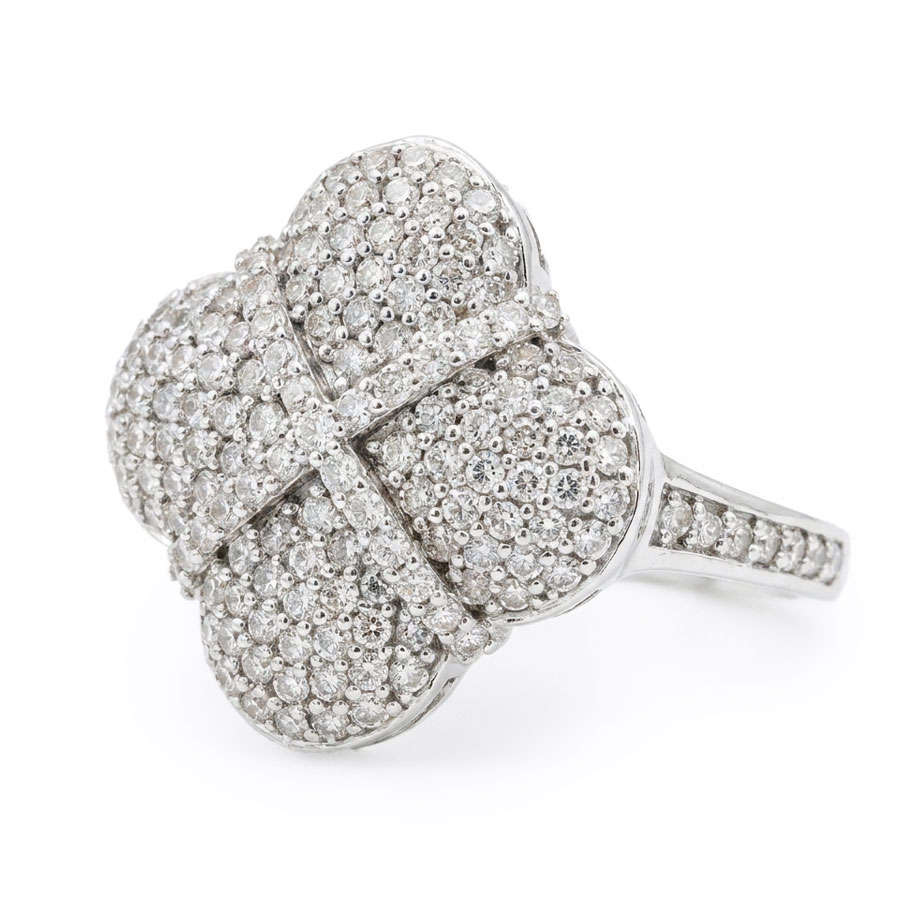 9ct White Gold Diamond Cluster Ring