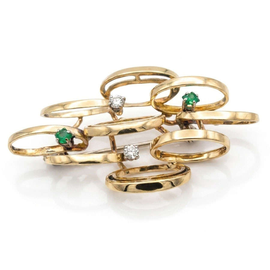 Vintage 18ct Gold Multi-Loop Brooch