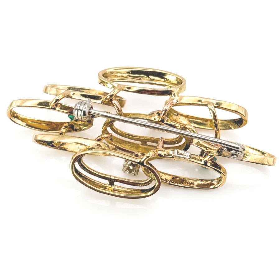 Vintage 18ct Gold Multi-Loop Brooch