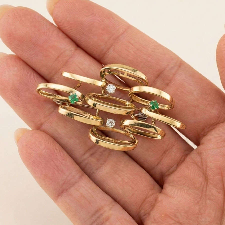 Vintage 18ct Gold Multi-Loop Brooch