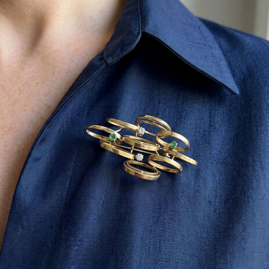 Vintage 18ct Gold Multi-Loop Brooch