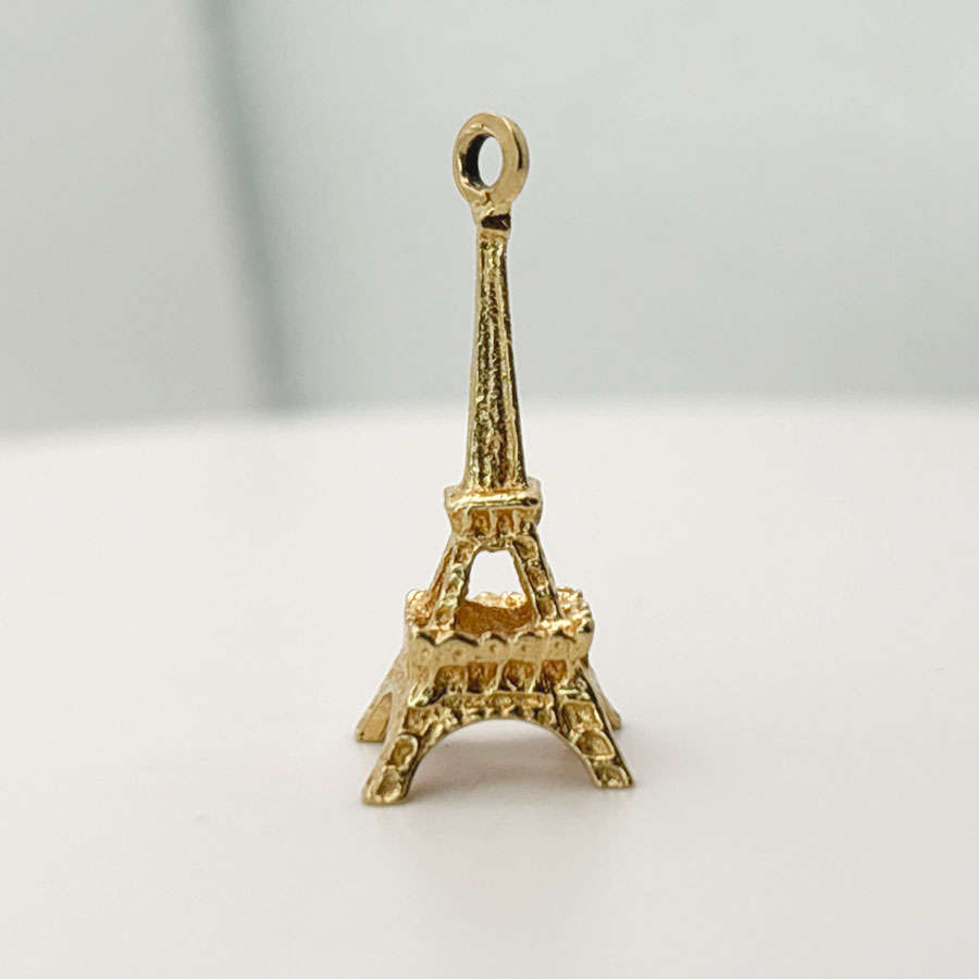 18ct Gold Eiffel Tower Pendant Charm