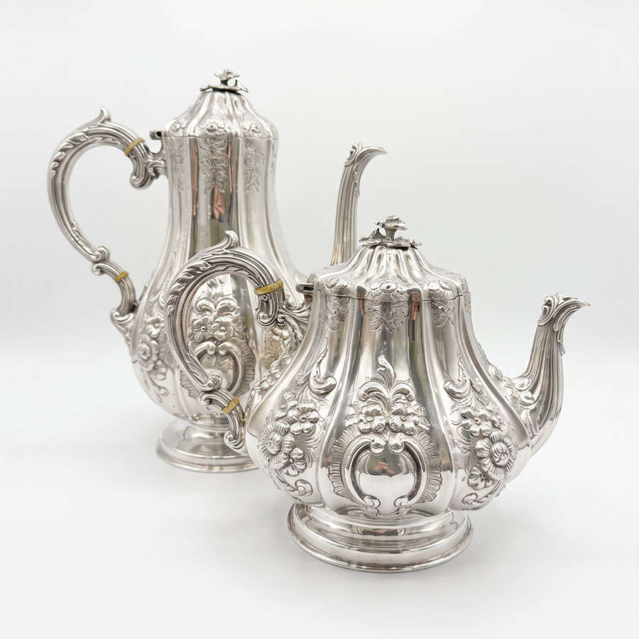 Hallmarked Victorian Silver Four Piece Tea Set