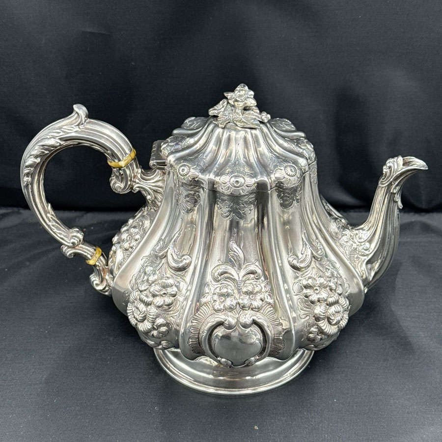Hallmarked Victorian Silver Four Piece Tea Set