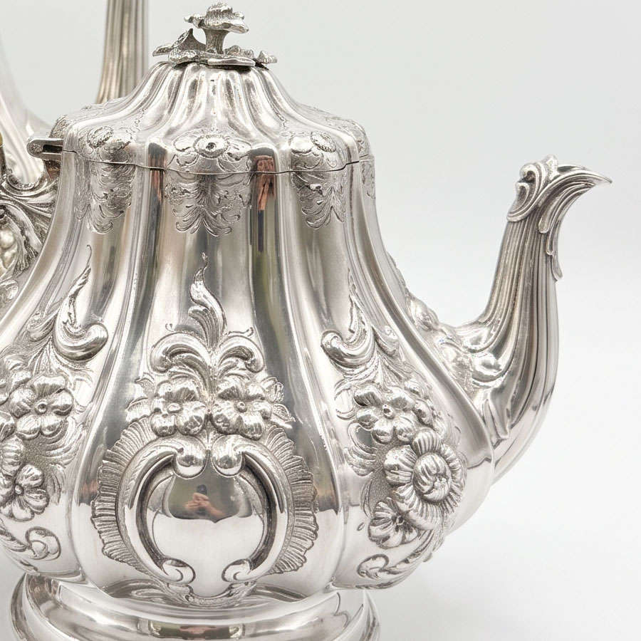 Hallmarked Victorian Silver Four Piece Tea Set