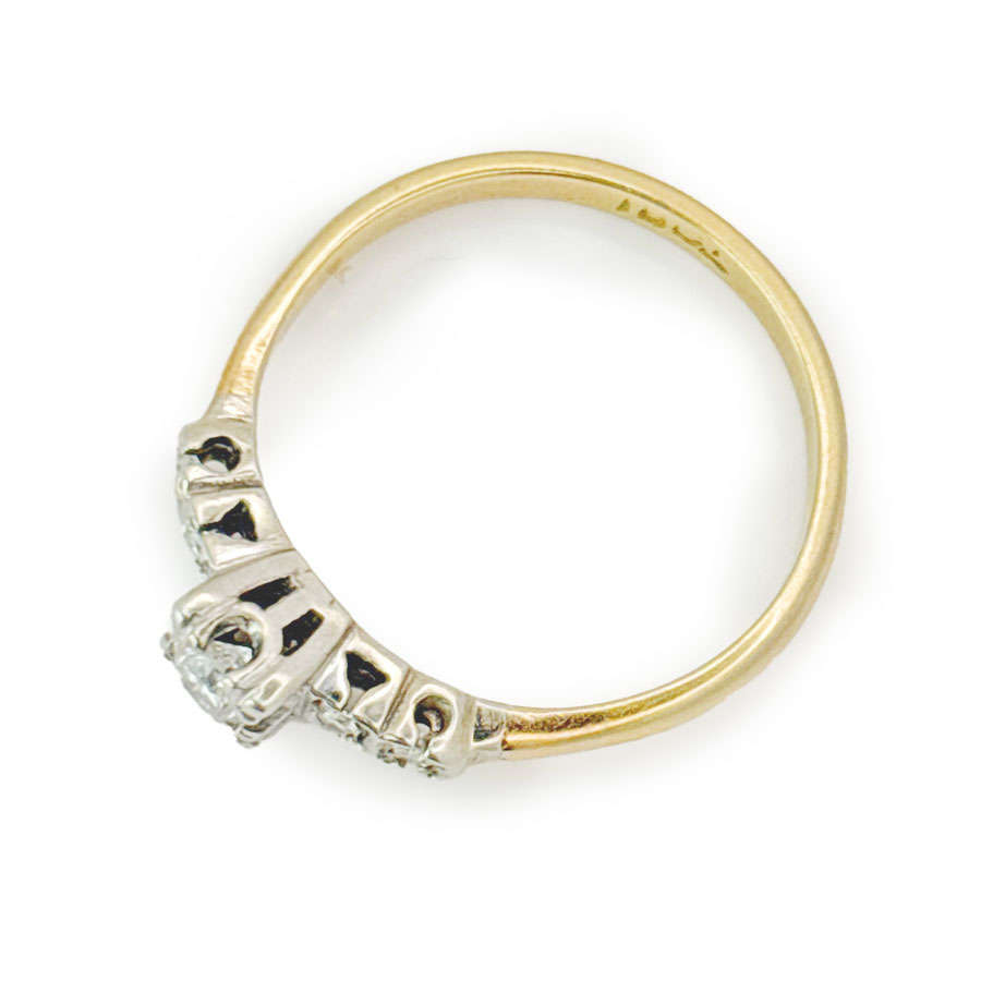 18ct Yellow Gold Five Diamond Ring