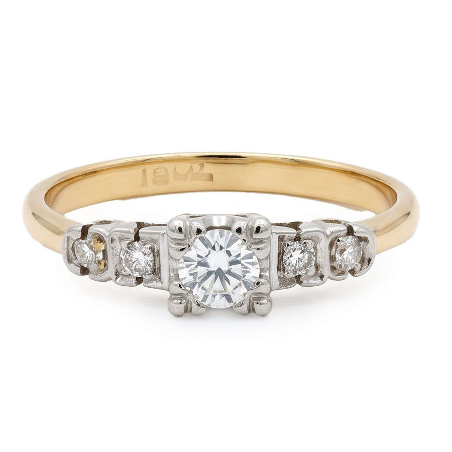 18ct Yellow Gold Five Diamond Ring