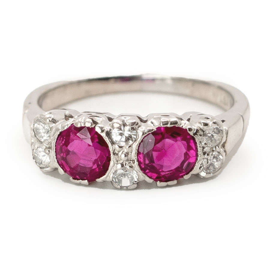 18ct White Gold Ruby and Diamond Ring