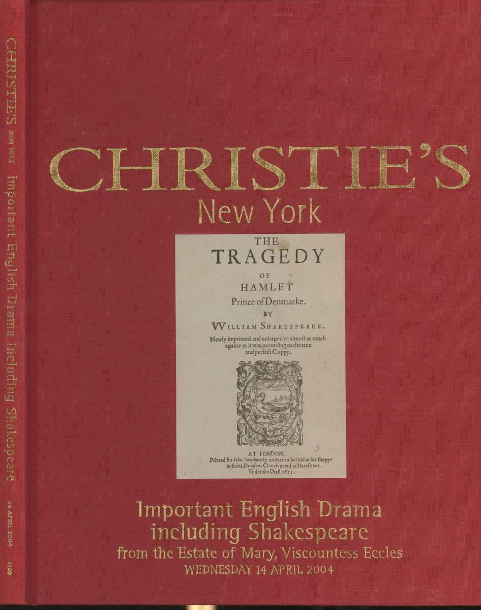 Christie's New York "Important English Drama Including Shakespeare" (2004)