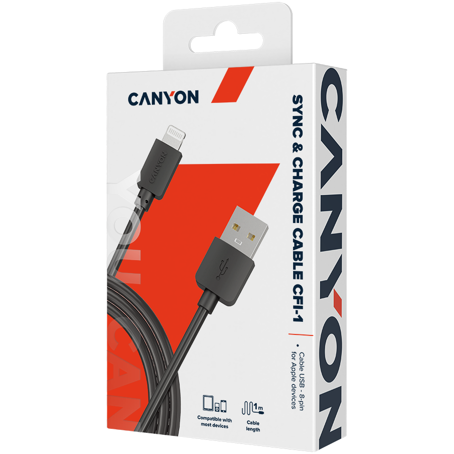CANYON cable CFI-1 8-pin 5W 1m Black