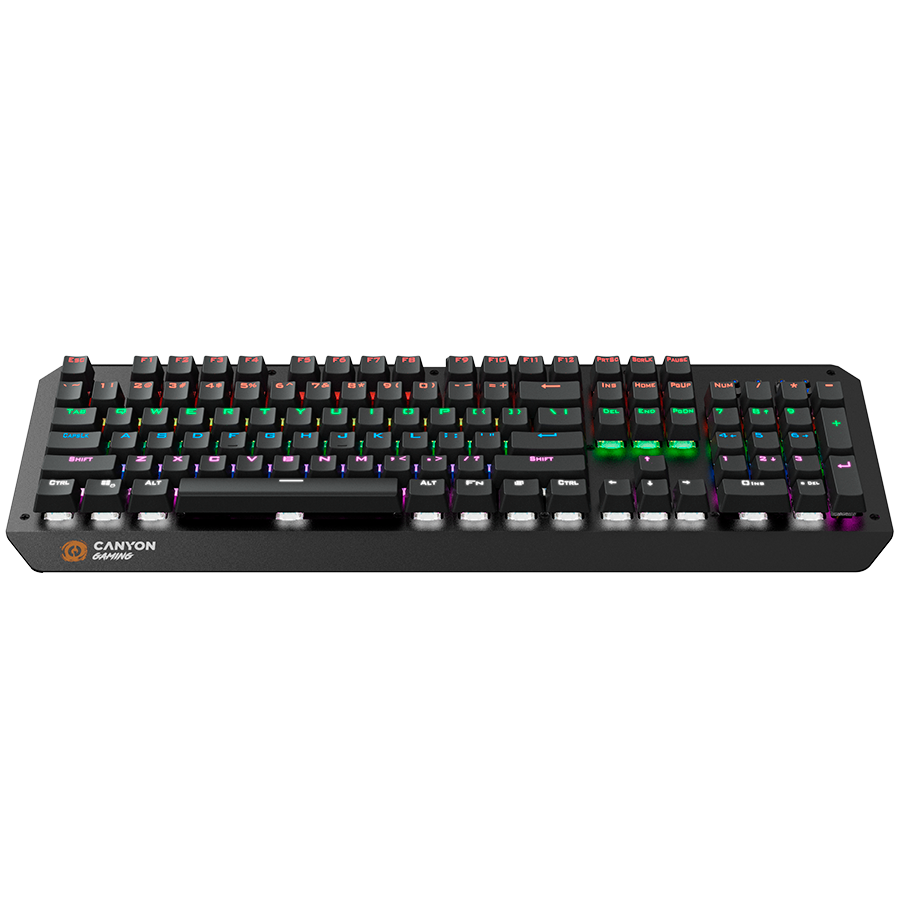 CANYON Hazard GK-6, Wired multimedia gaming keyboard with lighting effect, 108pcs rainbow LED, Nu...
