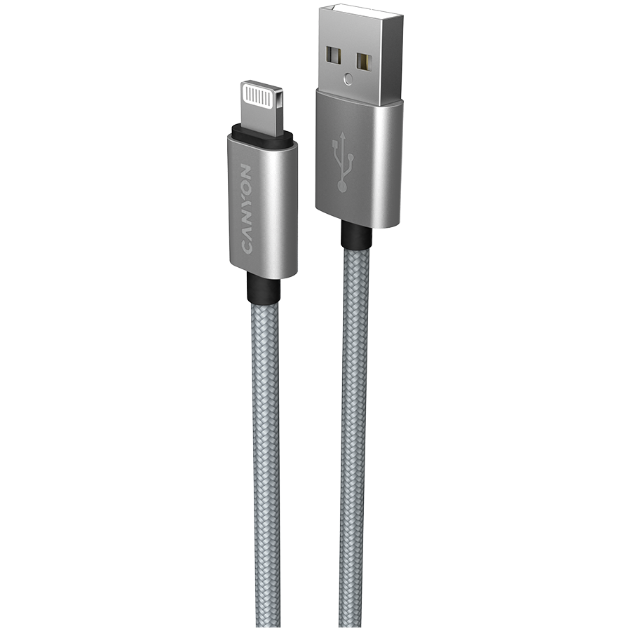 CANYON cable MFI-3 Lightning 12W 1m Grey