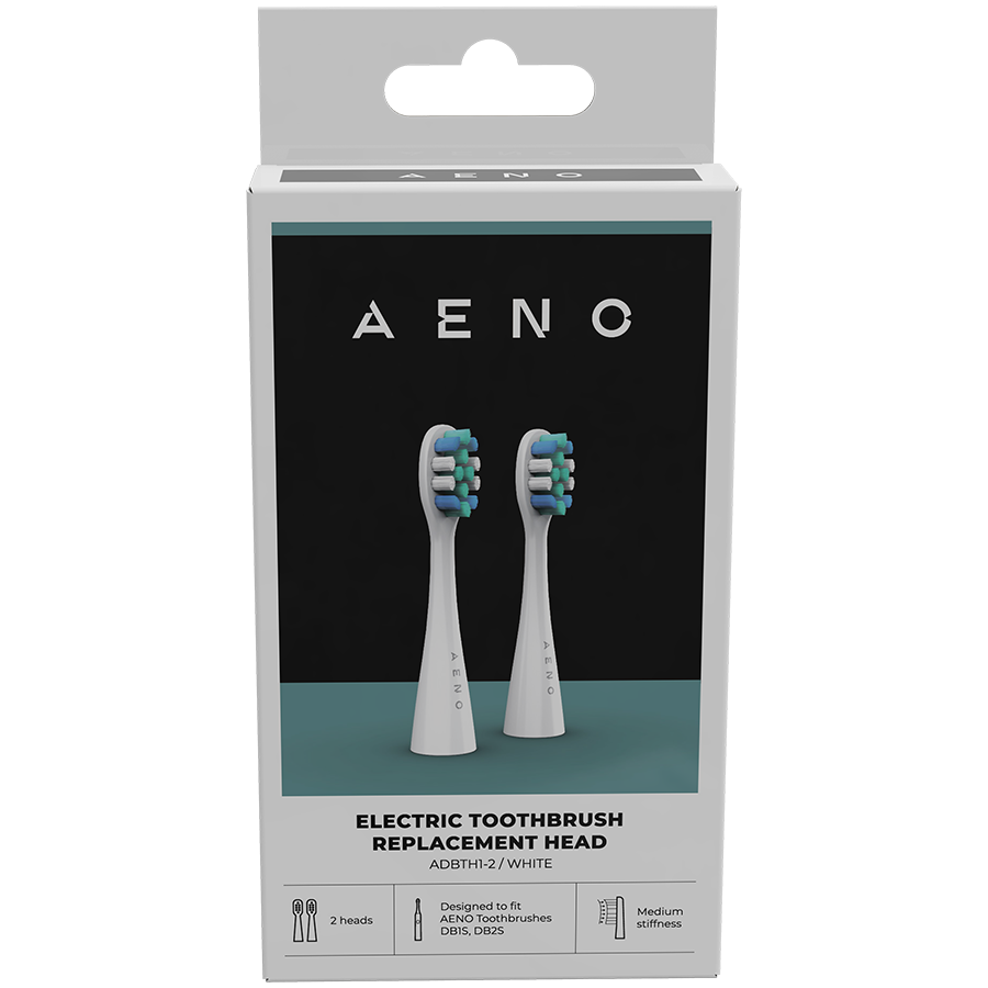 AENO Replacement Toothbrush Heads for DB1S/DB2S, White, 2 pcs