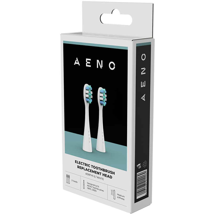 AENO Replacement Toothbrush Heads for DB1S/DB2S, White, 2 pcs