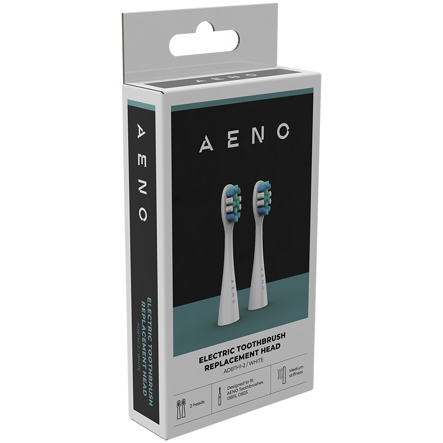 AENO Replacement Toothbrush Heads for DB1S/DB2S, White, 2 pcs