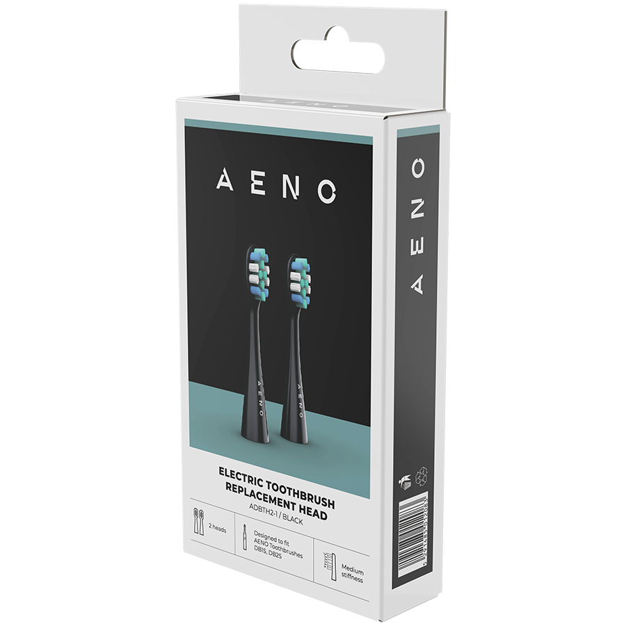 AENO Replacement Toothbrush Heads for DB1S/DB2S, Black, 2 pcs