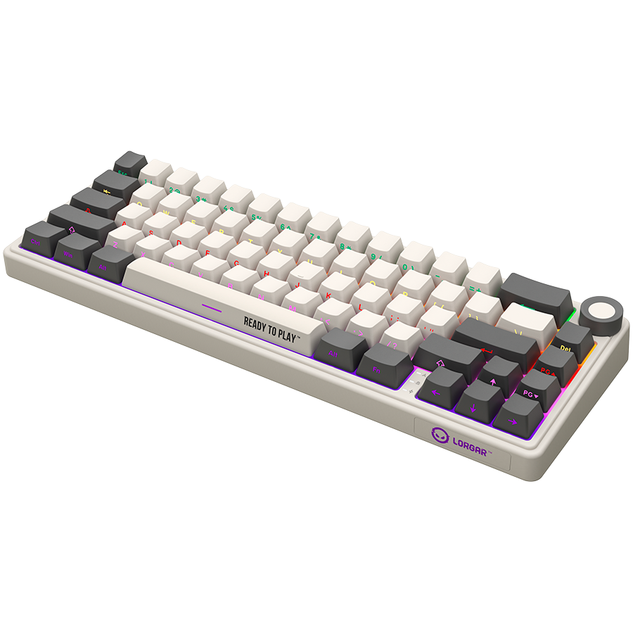 LORGAR KBP70MW, Wireless 65% Mechanical Gaming Keyboard Pro, Beige, EN layout