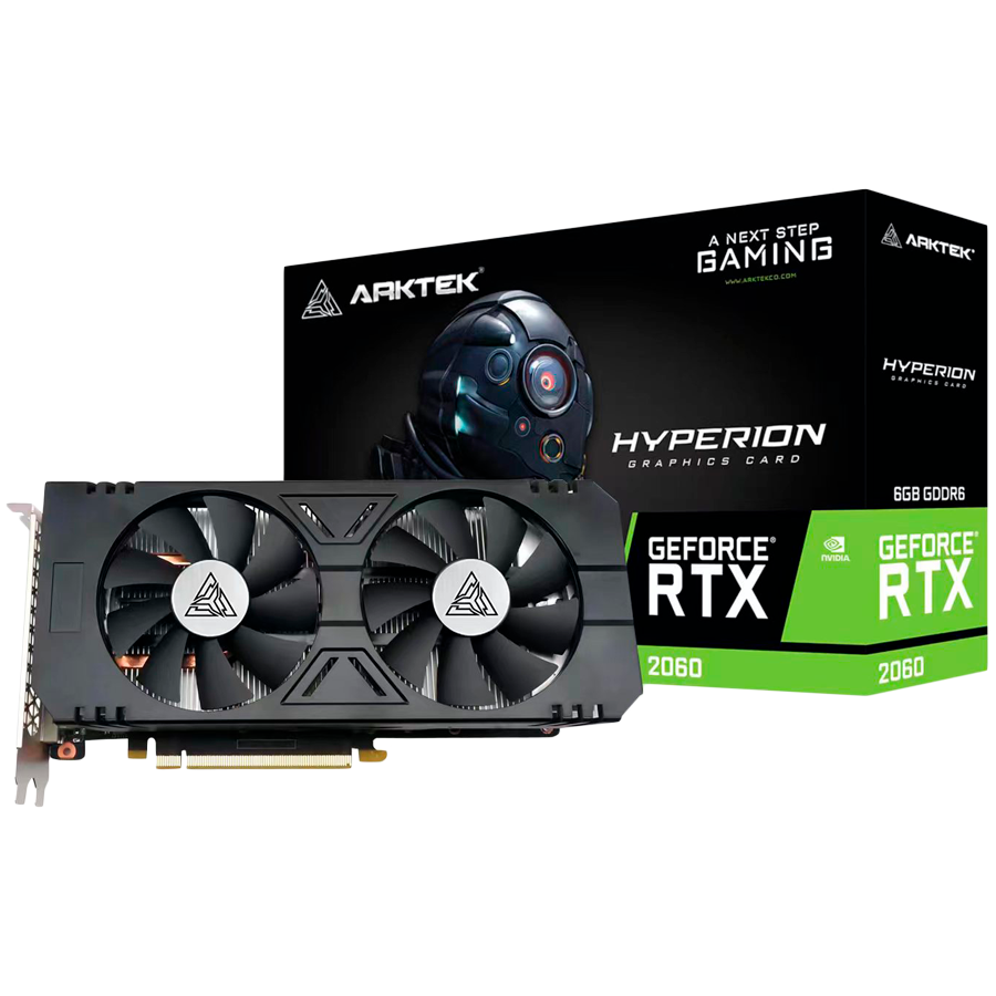 Arktek Nvidia RTX2060 6GB GDDR6 192-bit Dual HDMI / DVI / DP Graphics Card