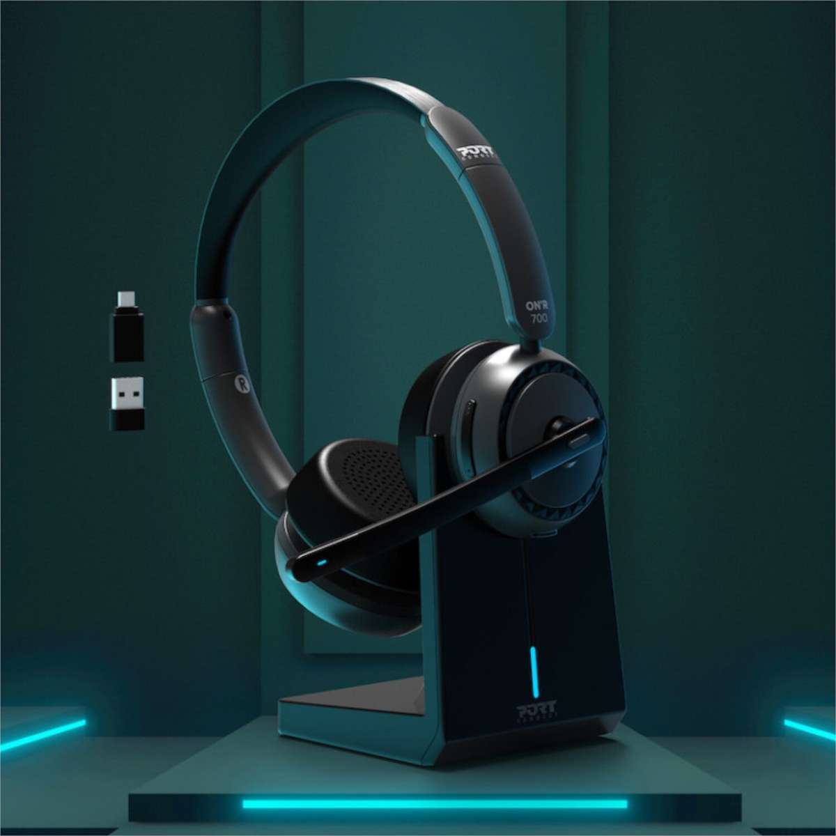 Port Connect ON'R 700 Bluetooth Wireless Headset with Noise Cancellation