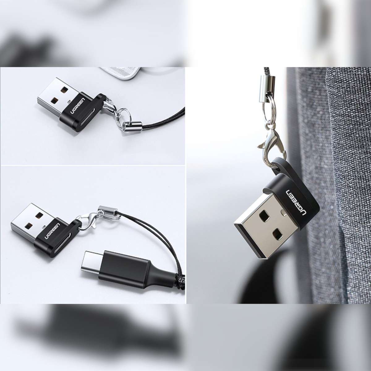 UGREEN USB A Male to USB Type-C Female Adapter (Black)