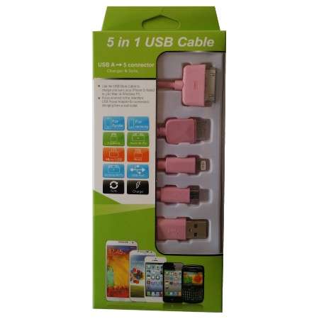 USB CABLE 5 IN 1 PINK
