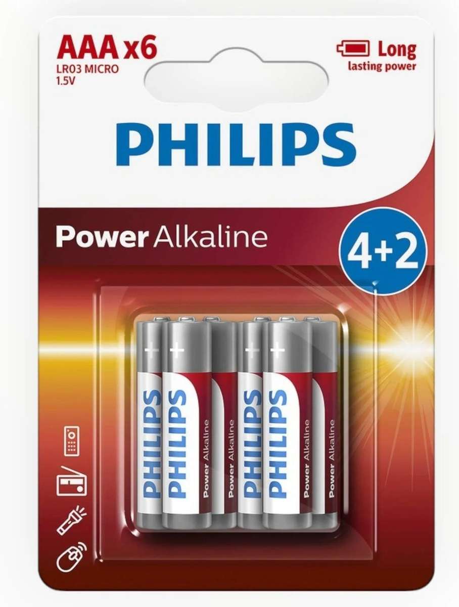 PHILIPS ALKALINE AAA X6