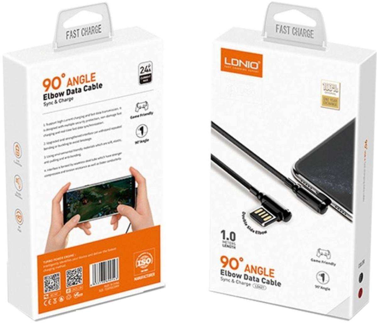 LDNIO ELBOW USB LIGHTNING 1-METER CABLE