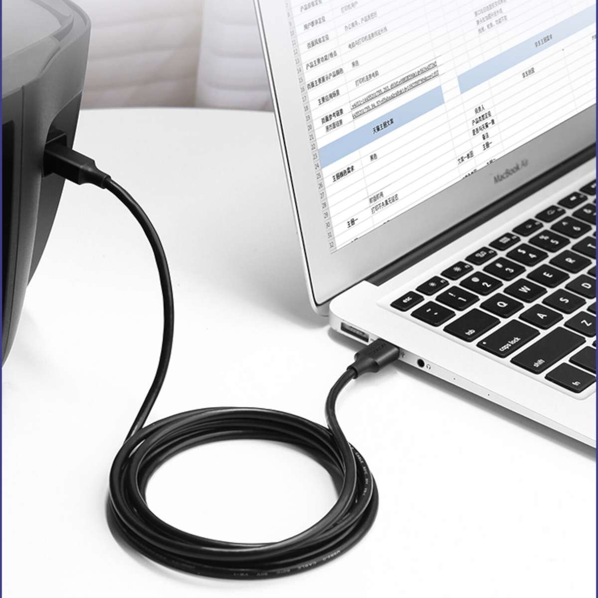 UGREEN US135 USB 2.0 to USB-B Printer Cable, 480Mbps - 2m