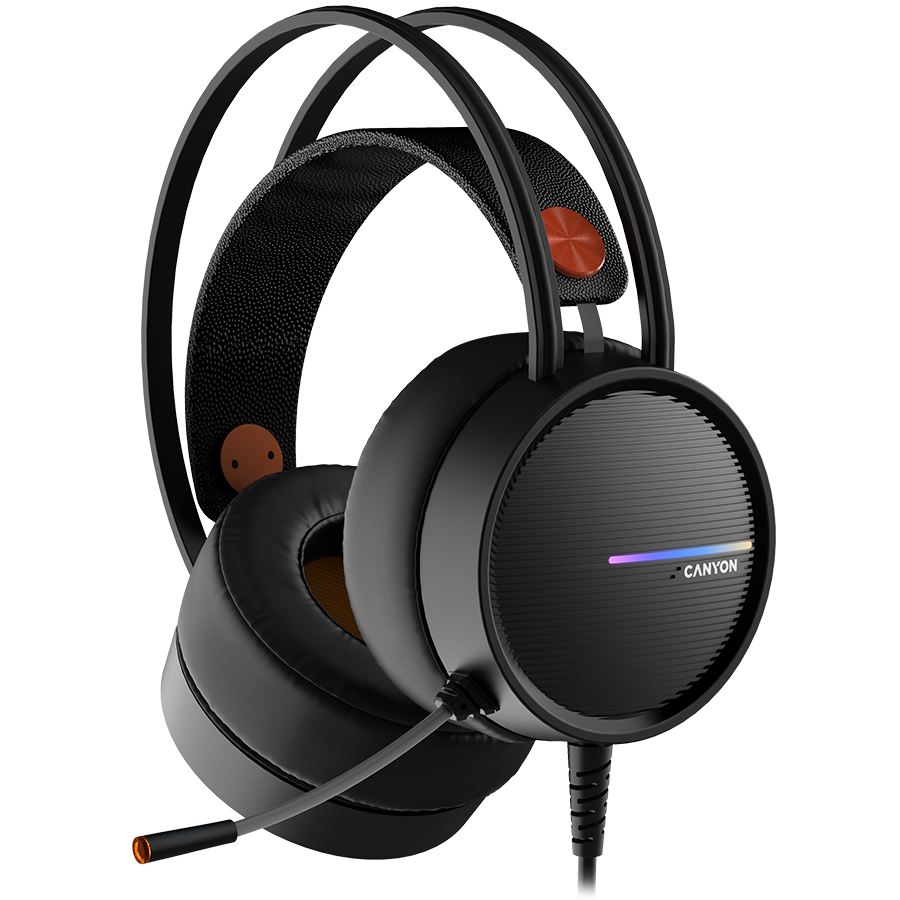 CANYON INTERCEPTOR GH-8A, Gaming headset 3.5mm jack plus USB connector for LED backlight, adjusta...