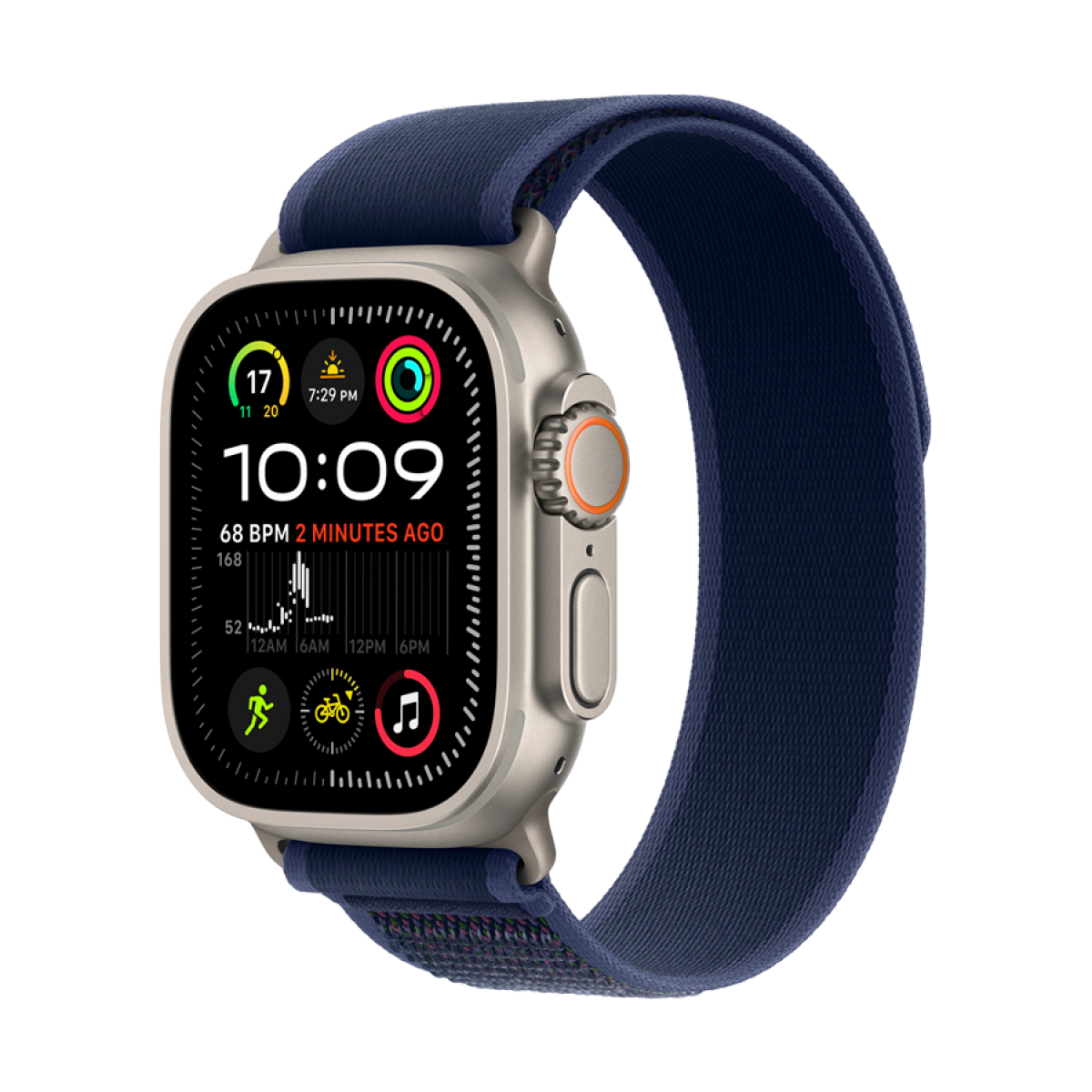 49mm Blue Trail Loop - S/M - Natural Titanium Finish