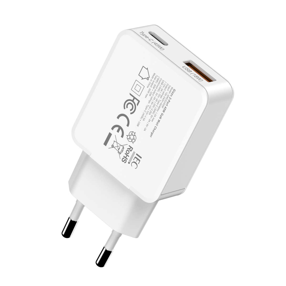 Gizzu 2-Port 45W GaN Wall Charger