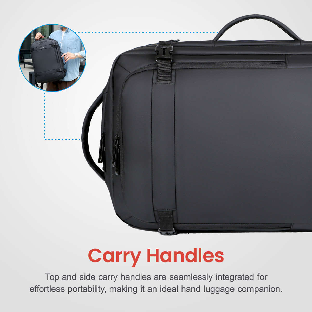 LB310 BACKPACK PU TRAVEL EXPEND BLACK
