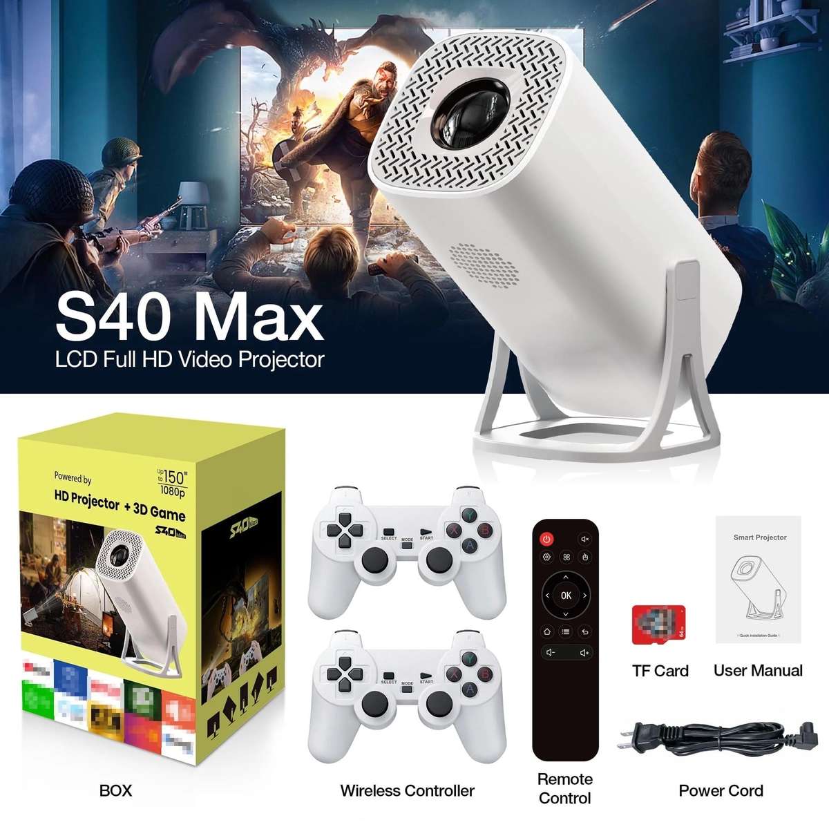 LCD FULL HD PROJECTOR WITH GAMES