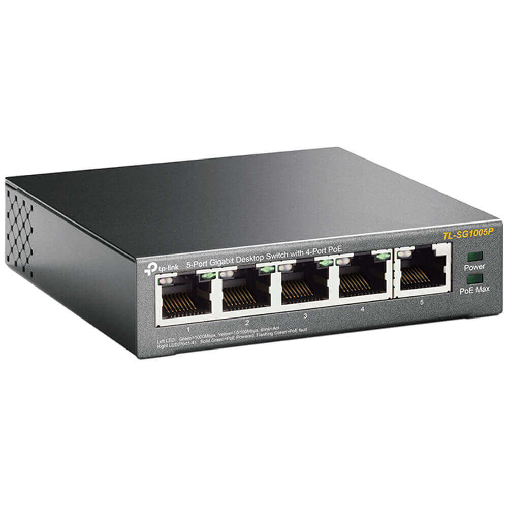 TP-Link 5-Port Gigabit Desktop Switch with 4-Port PoE+ | TL-SG1005P