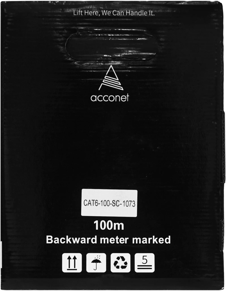 Acconet CAT6 Indoor Ethernet Cable 100m White Solid Copper UTP Pull Box | CAT6-100-SC