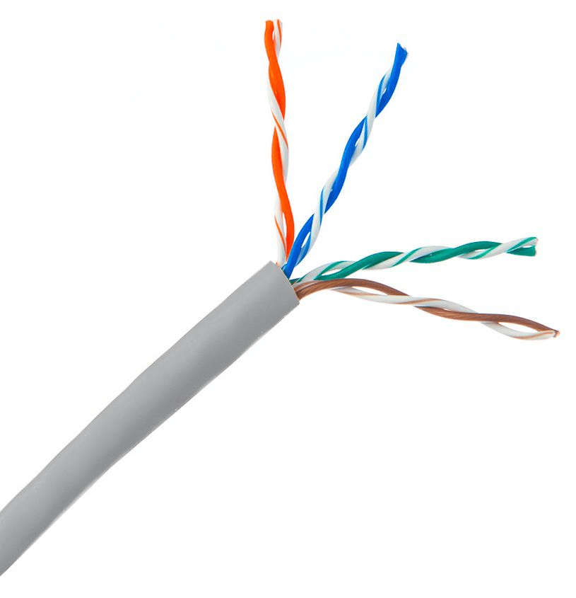 Essential CAT5e Indoor Ethernet Cable 500m Grey CCA UTP Roll | CAT5-500-GEN