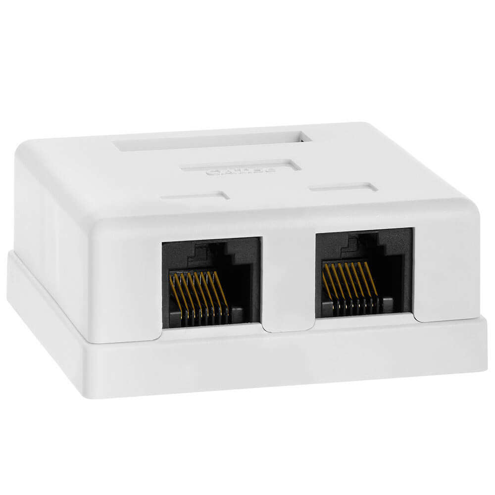 Acconet CAT5e Double RJ45 Wall Box | CAT5-BOX-2