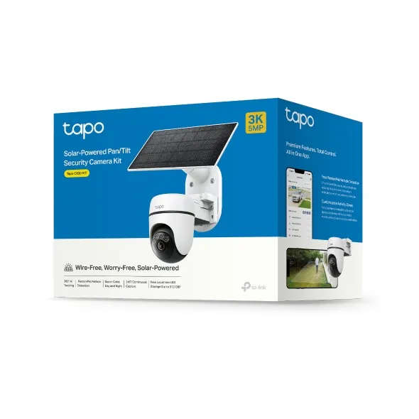 TP-Link Solar-Powered Pan/Tilt Wi-Fi Security Camera Kit | Tapo C630 KIT