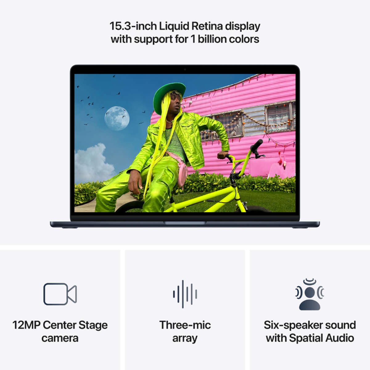 15-inch MacBook Air: Apple M5 chip with 10-core CPU and 10-core GPU, 16GB, 512GB SSD - Midnight,M...