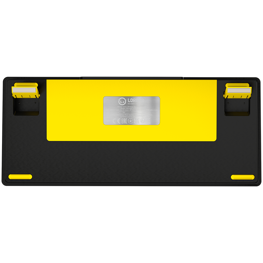 LORGAR KBP7075W, Wireless 75% Mechanical Gaming Keyboard Pro, Black/yellow, EN layout
