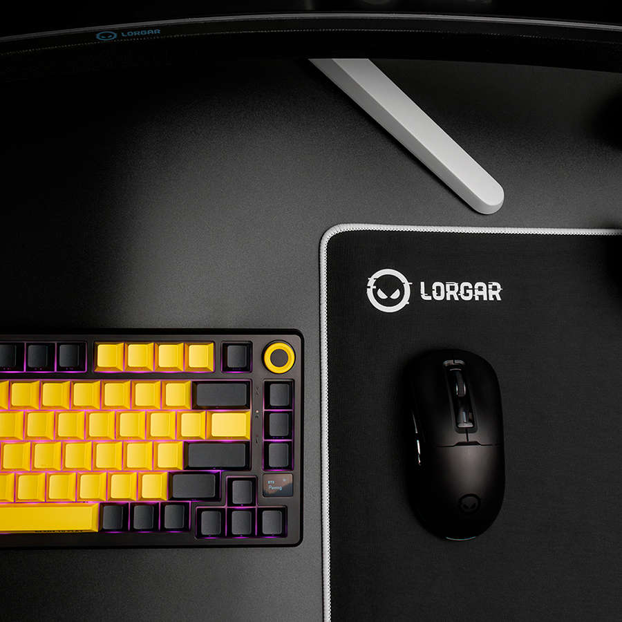 LORGAR KBP7075W, Wireless 75% Mechanical Gaming Keyboard Pro, Black/yellow, EN layout