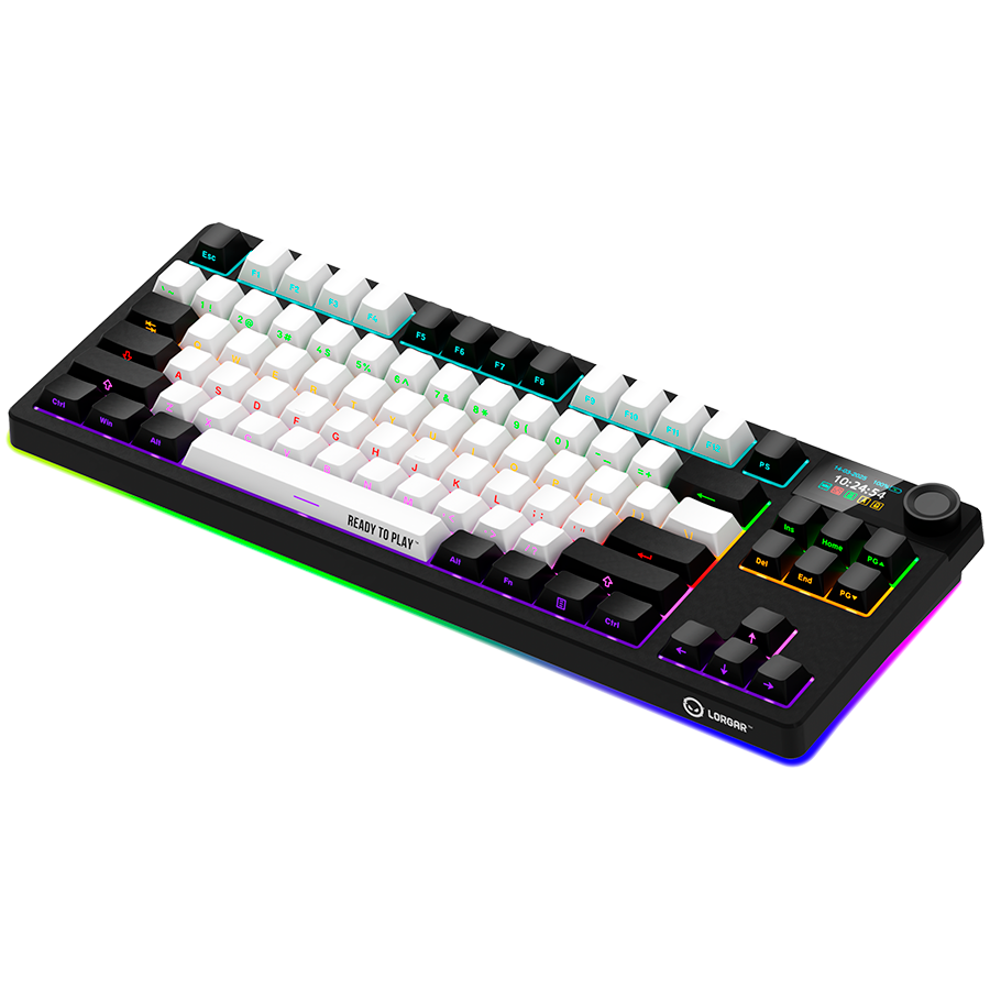LORGAR KBP70TKLW, Wireless TKL Mechanical Gaming Keyboard Pro, Black/red, EN layout