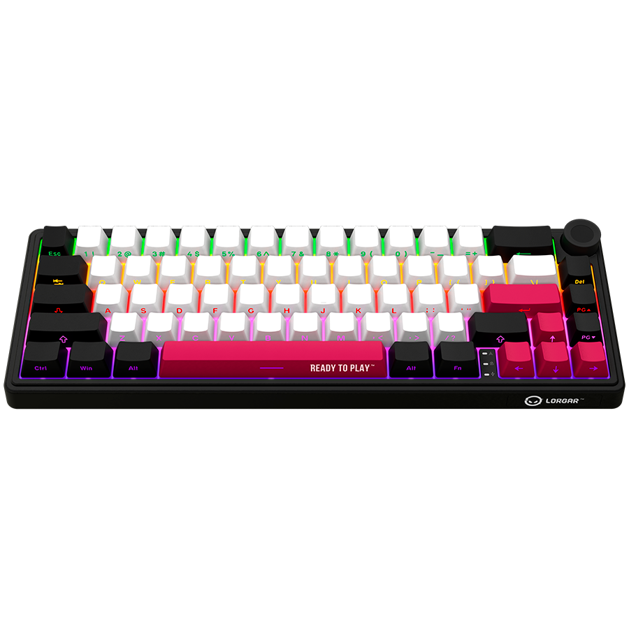 LORGAR KBP70MW, Wireless 65% Mechanical Gaming Keyboard Pro, Black/red, EN layout