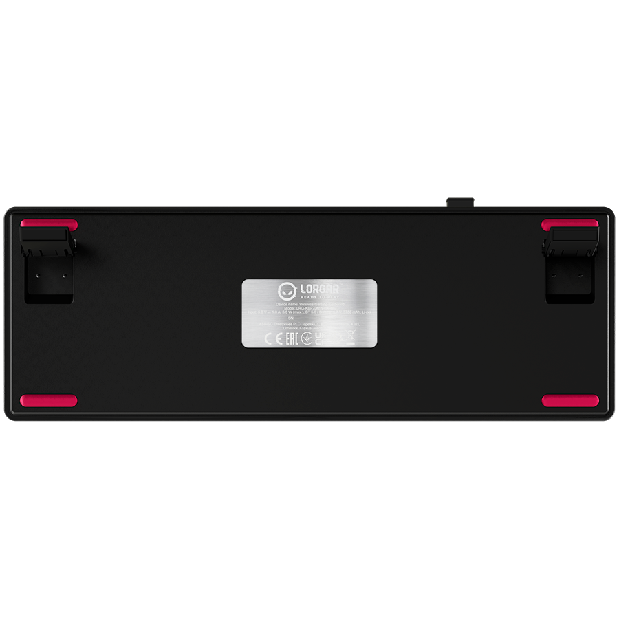 LORGAR KBP70MW, Wireless 65% Mechanical Gaming Keyboard Pro, Black/red, EN layout