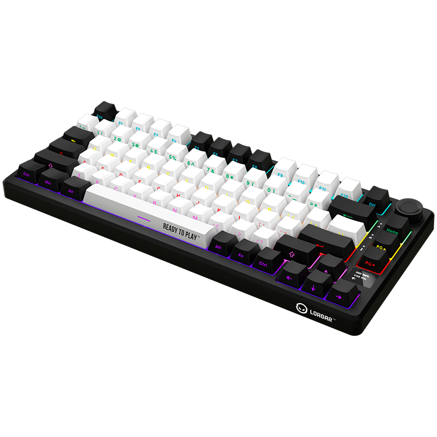 LORGAR KBP7075W, Wireless 75% Mechanical Gaming Keyboard Pro, Black/red, EN layout
